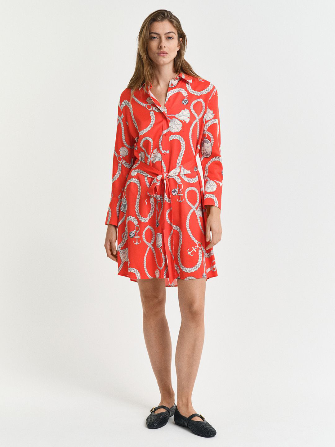 GANT Women Sail Printed Shirt Collar Shirt Dress