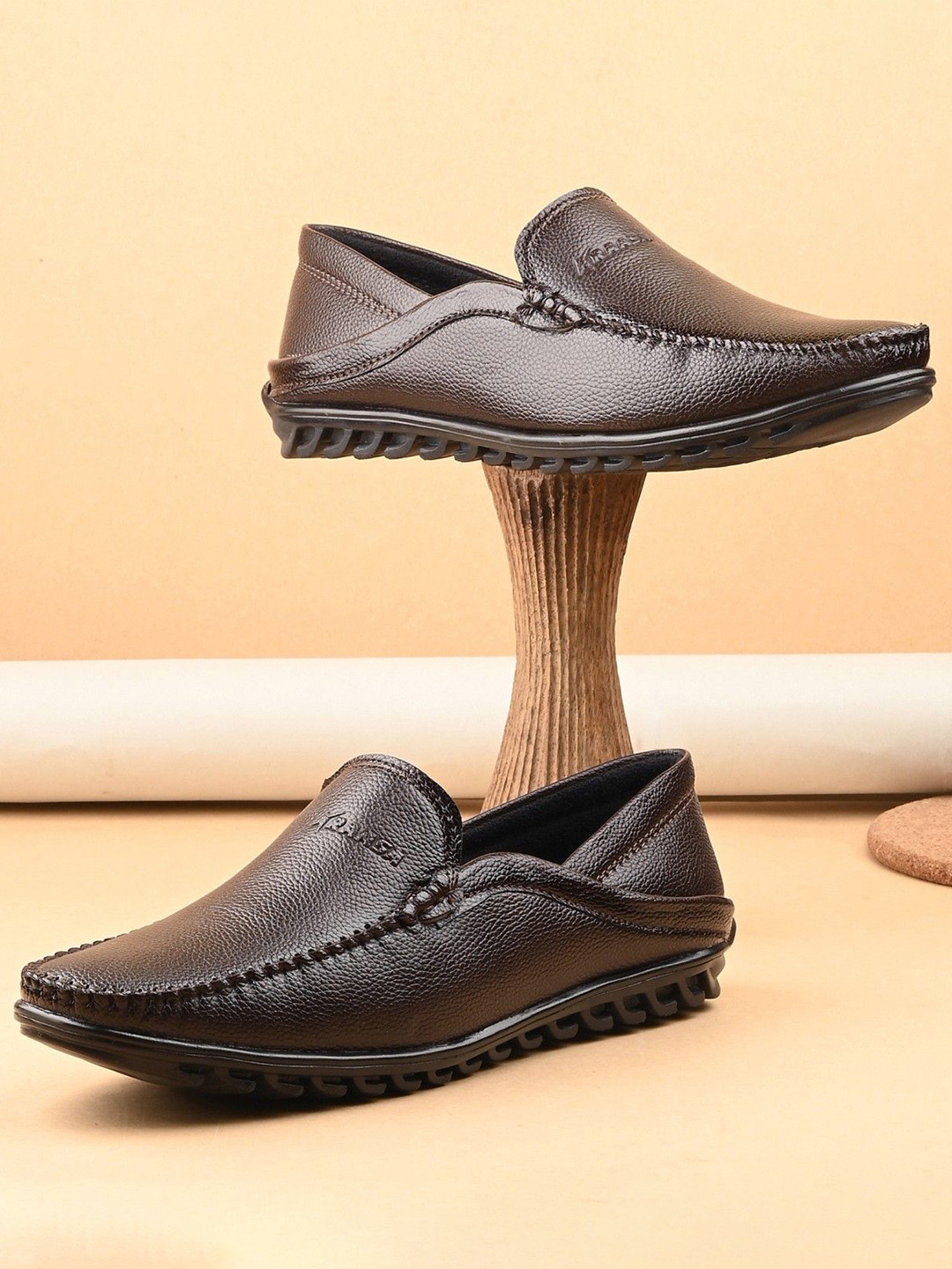 KRAASA Men Textured Kraasa Premium PU Loafers