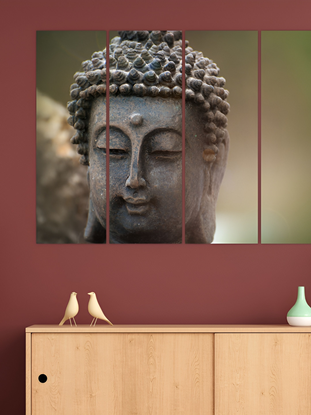 Inephos Buddha Paper 4 Pcs Wall Rectangle Paintings Wall Art - 33x24In