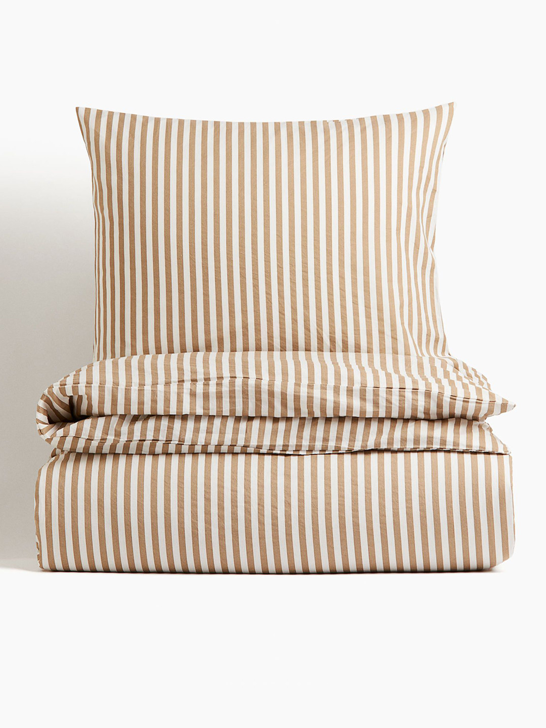 H&M Brown Cotton Single Duvet Cover Set
