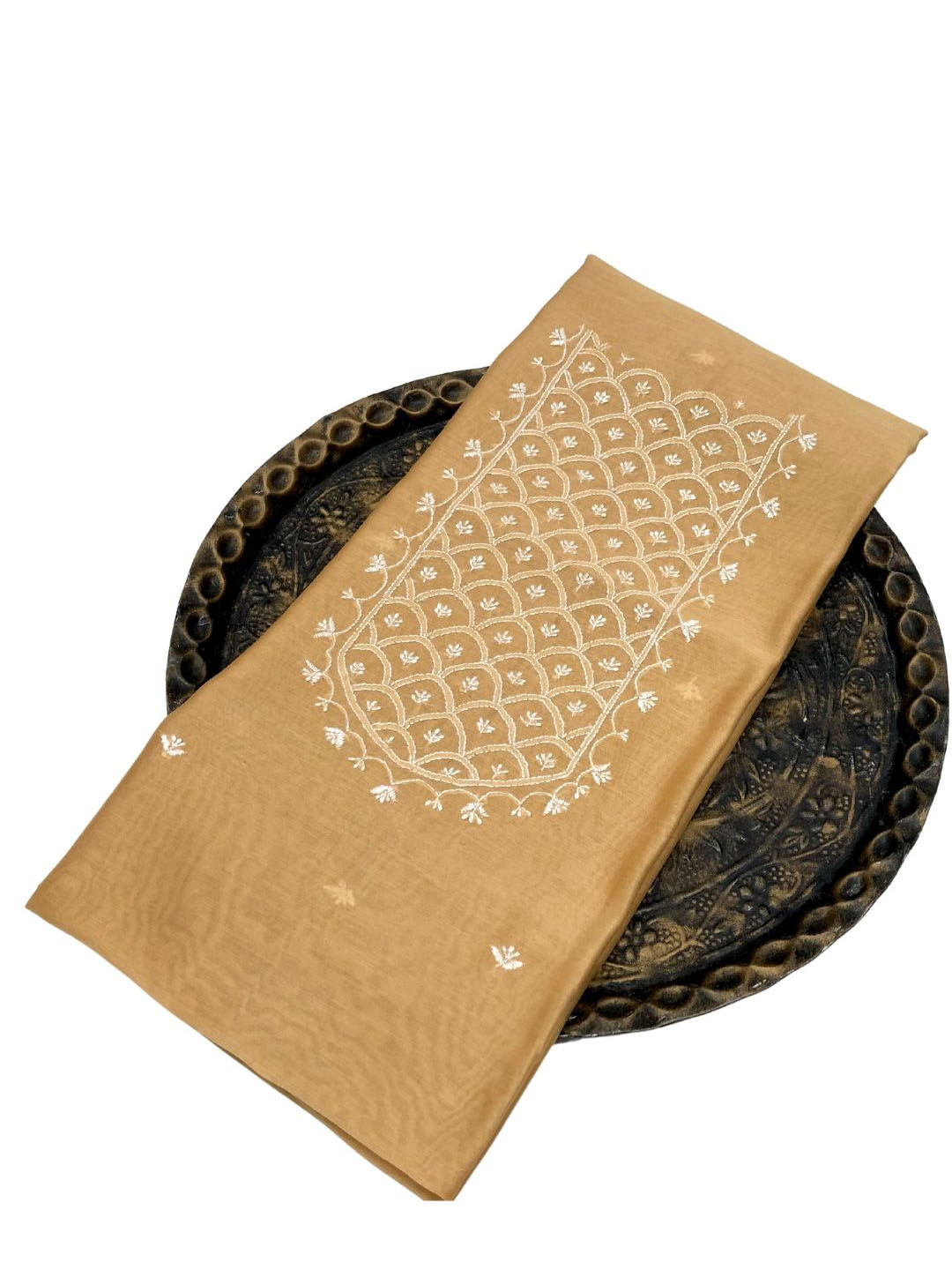 PALASH Floral Embroidered Pure Silk Unstitched Kurta Material