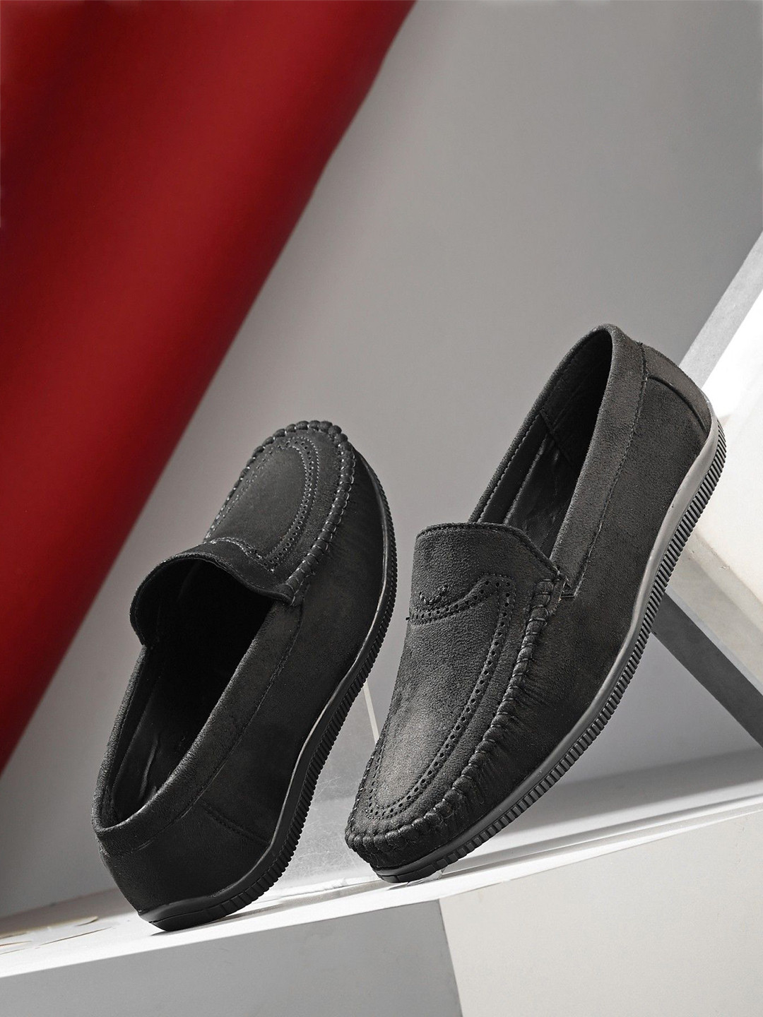 KRAASA Men PU Slip-On Loafers With Lightweight Technology