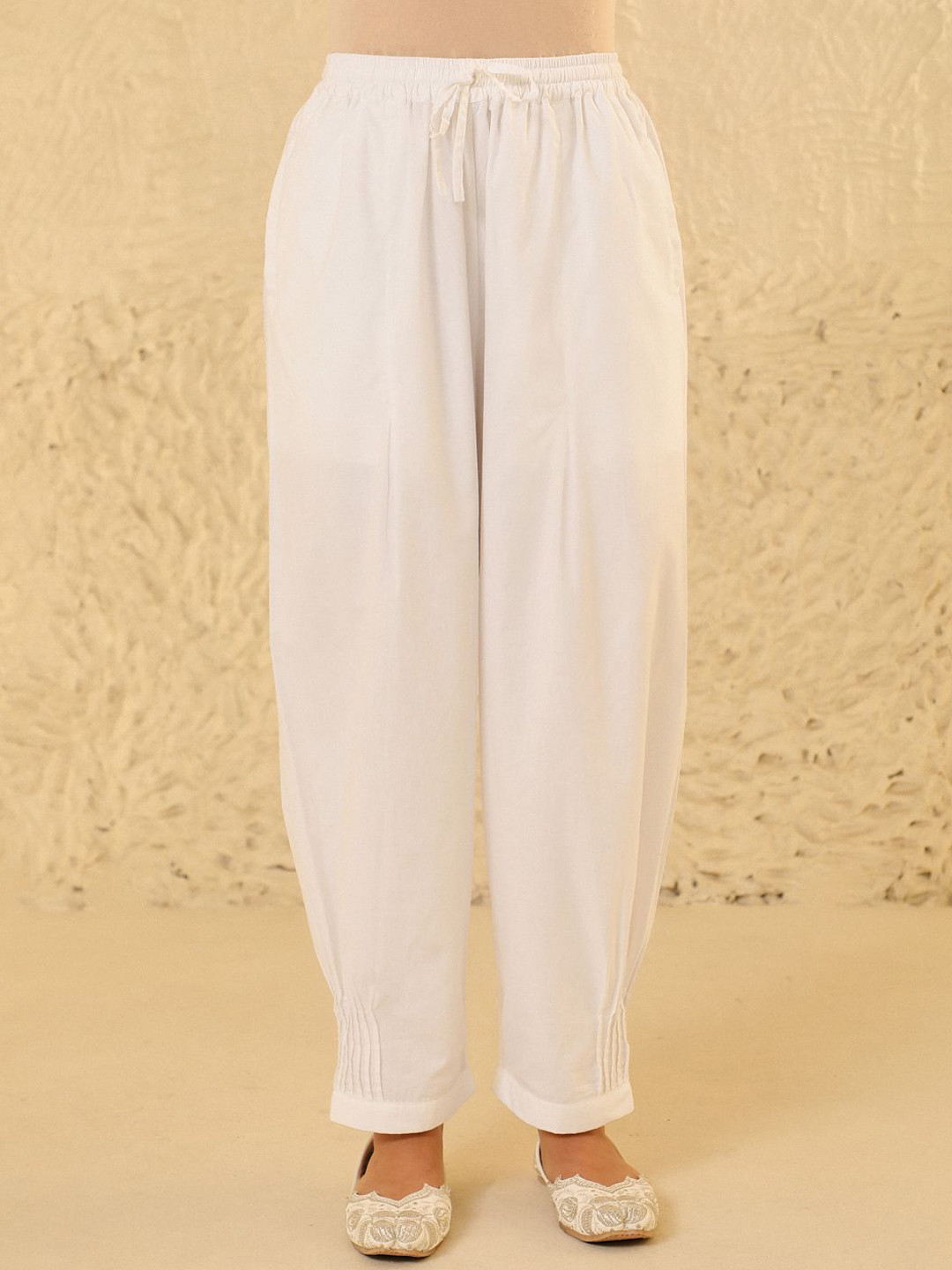 House of Chikankari Women Cotton Solid Afghani Pant