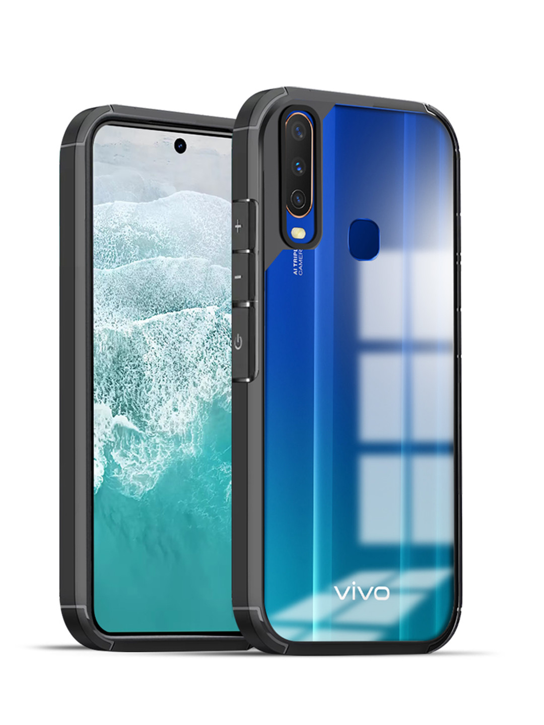 Karwan Solid Vivo Y15 Impact Resistant Back Case