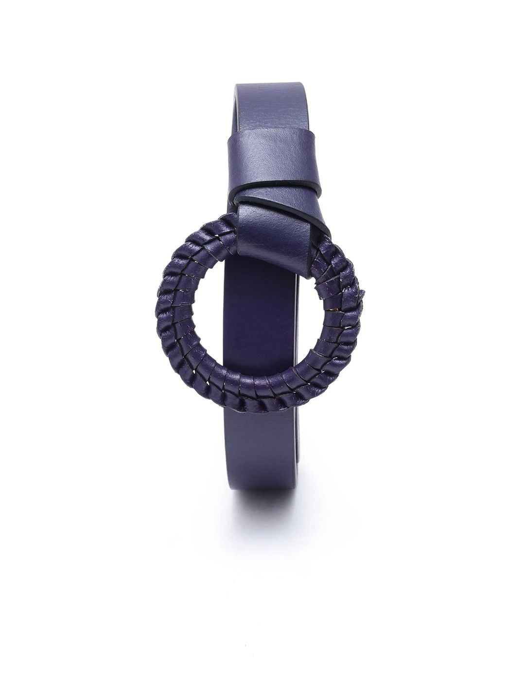 RAREISM Women Leather Belt CRYSTAL DARK NAVY-NAVY