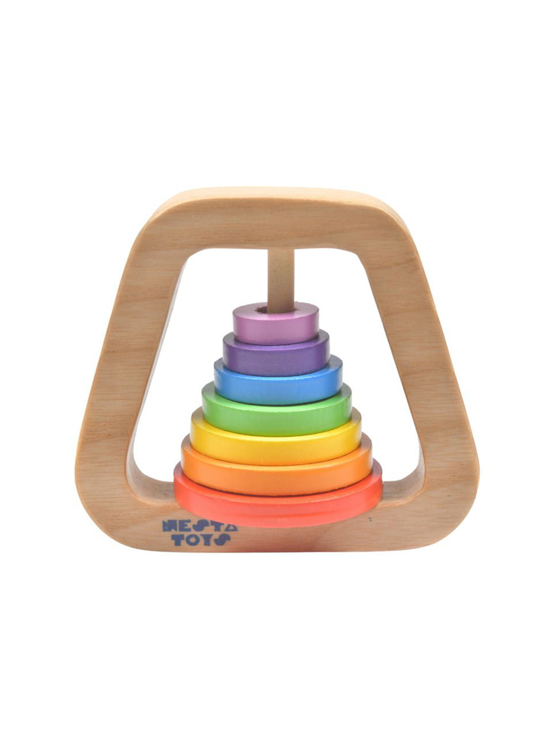 NESTA TOYS Babies Wooden Rainbow Rattle Montessori Toy