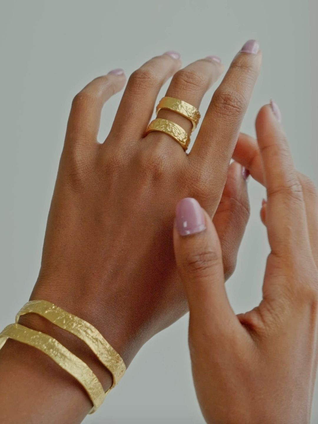 House of Pehr Gold Plated Hammered Cora Kada Bracelet