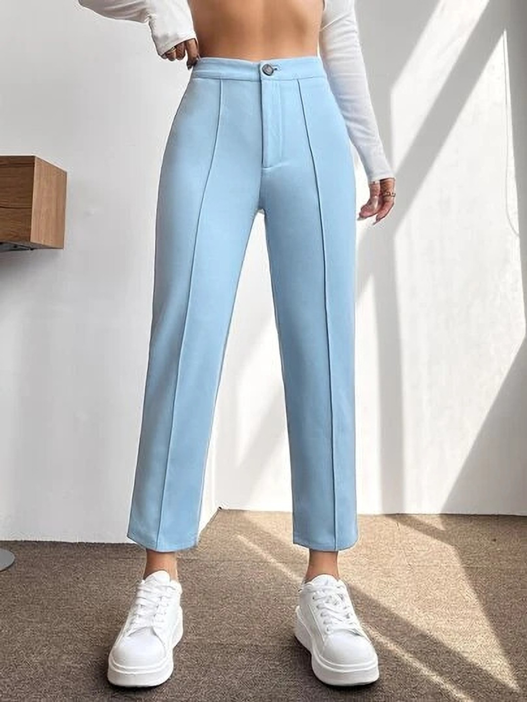 KASHIAN Women Relaxed High-Rise Trousers