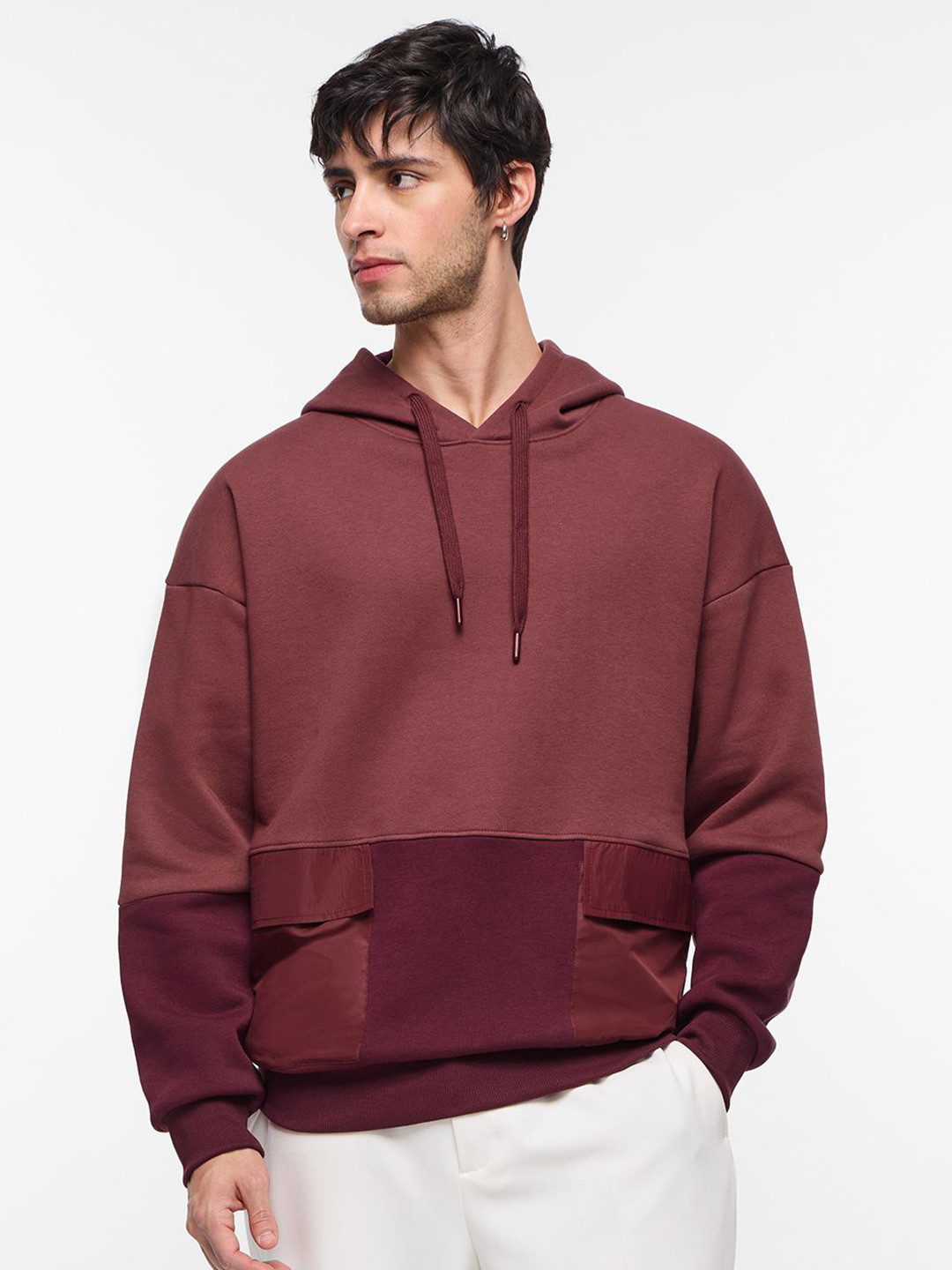The Souled Store Auburn Colourblocked Hooded Hoodies