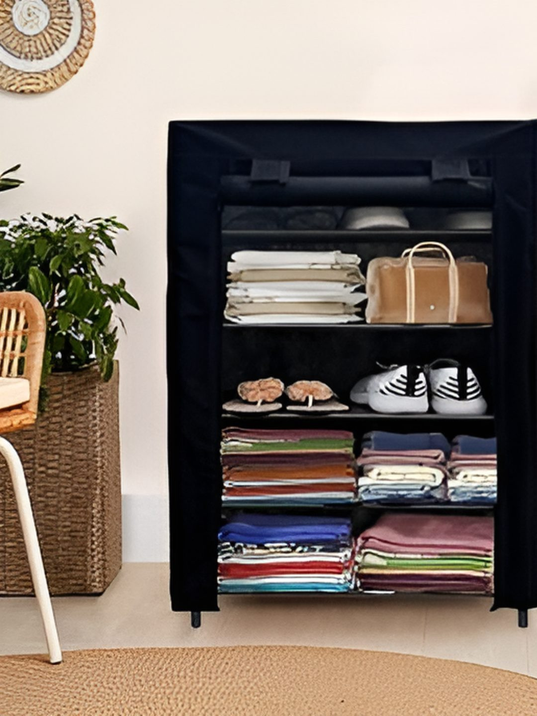 Urban Choice Black 5 Layer Shoe Rack