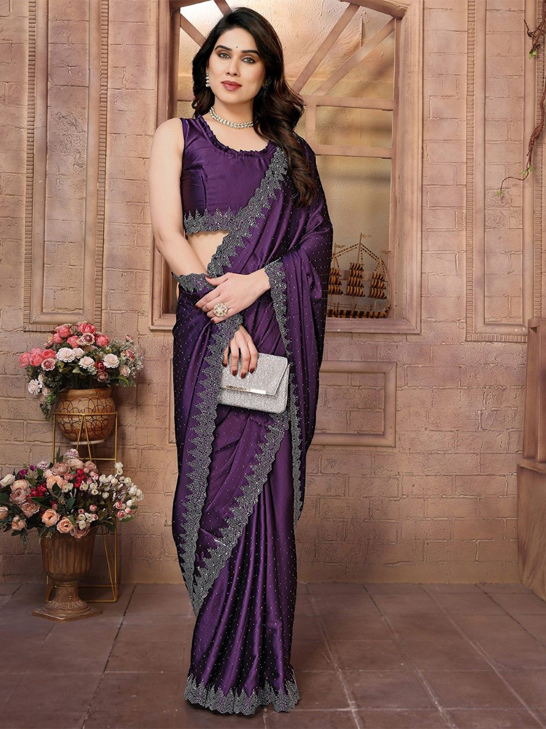 KALINI Satin Half and Half Saree