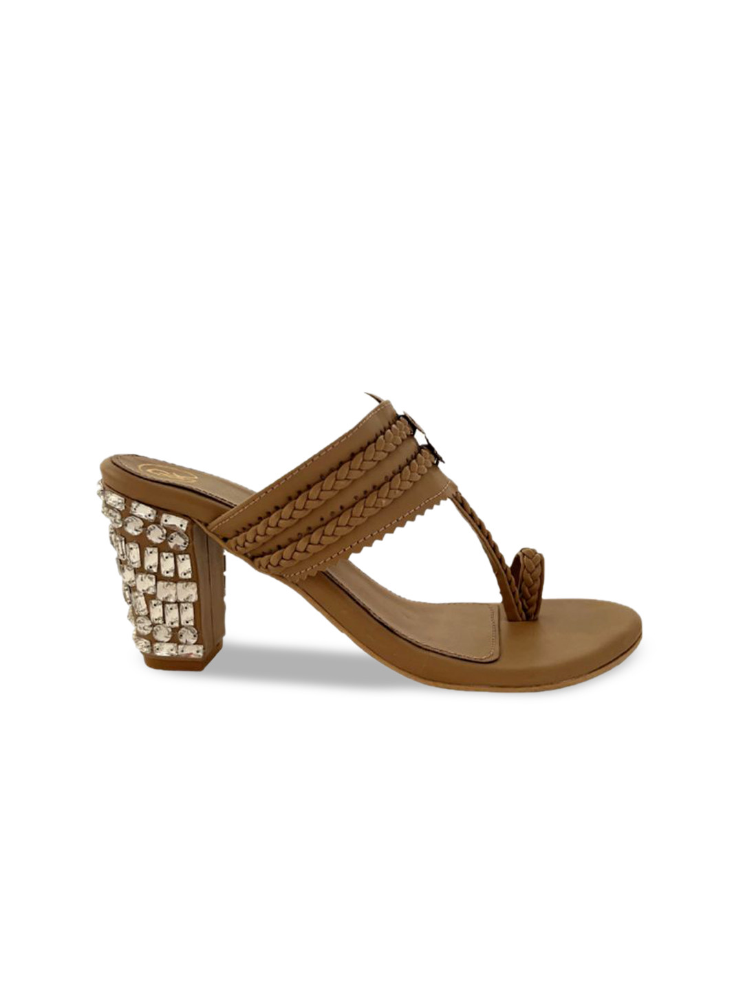 Preet Kaur Woven Design Leather Block Heels