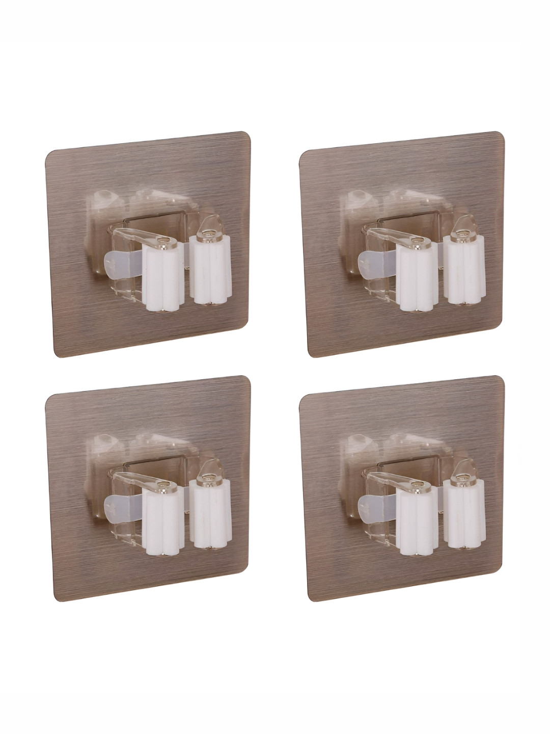 HOKIPO 4-Pc Magic Sticker Series Self Adhesive Mop & Broom Holder Model-AR1501*4