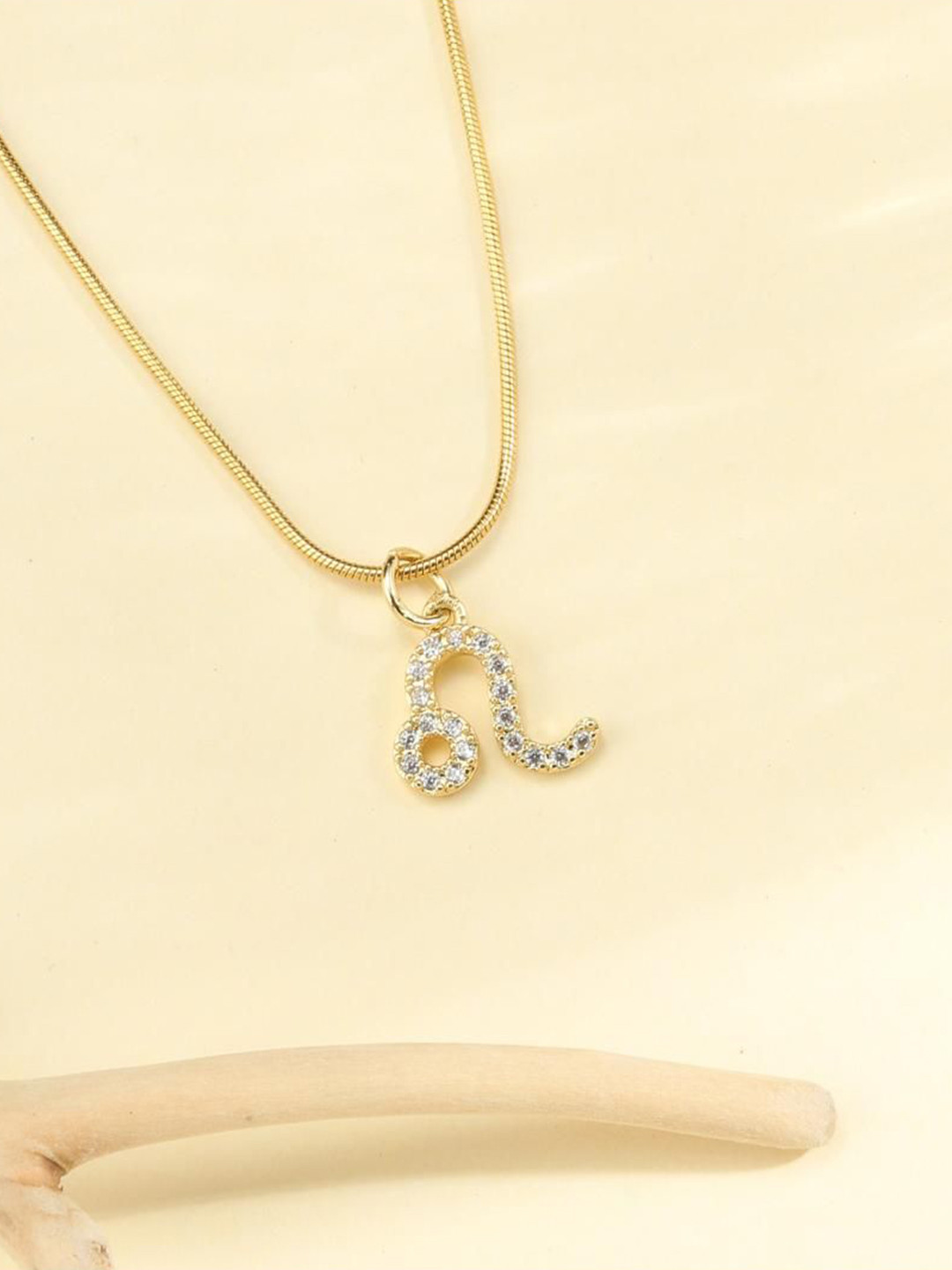 SALTY Stone Studded Cosmic Zodiac Leo Pendant With Chain