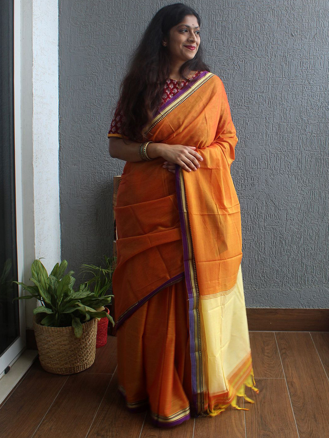 Weaves of Tradition Pure Cotton Narayan Peth Saree