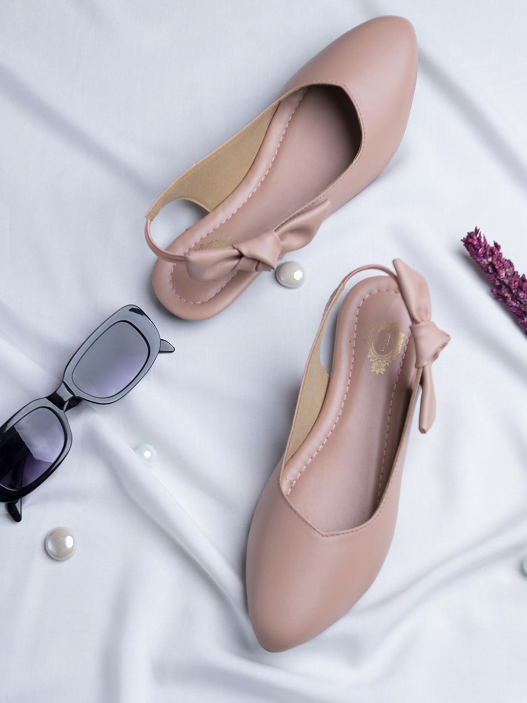 Shoetopia Girls Bow Detail Sling Back Flats