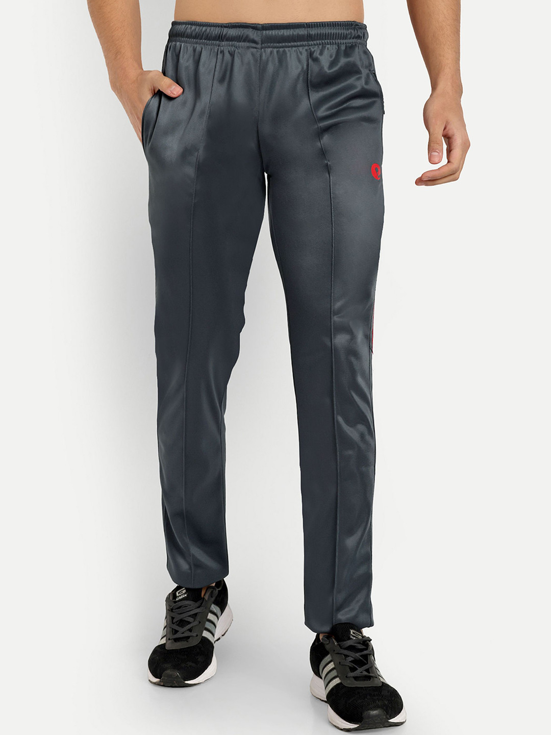 ESTRO Men Striped Slim Fit Mid Rise Track Pants