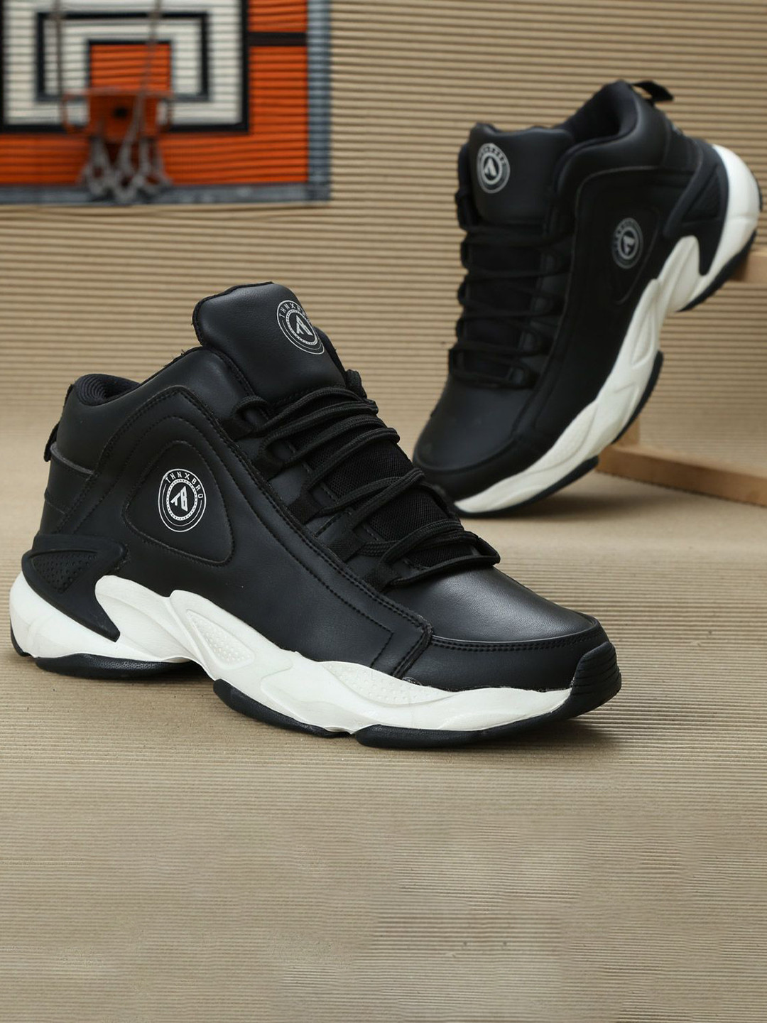 THNXBRO Men Black Shoes