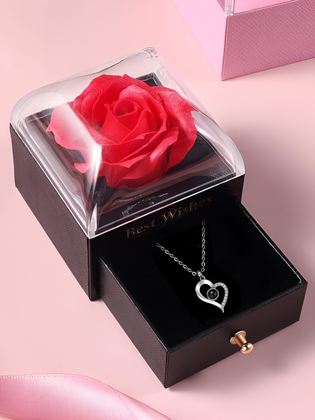 Ascension Silver-Toned Stone Studded Pendant With Gift Box