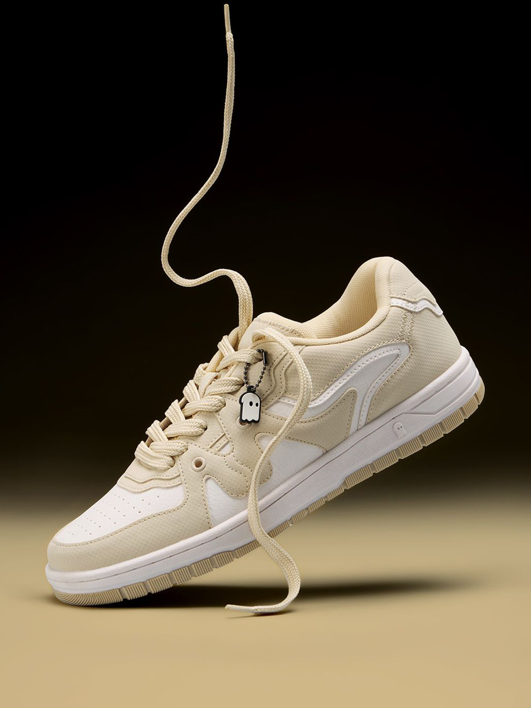 The Souled Store Men Urban Blaze: Butter Colourblocked PU Sneakers