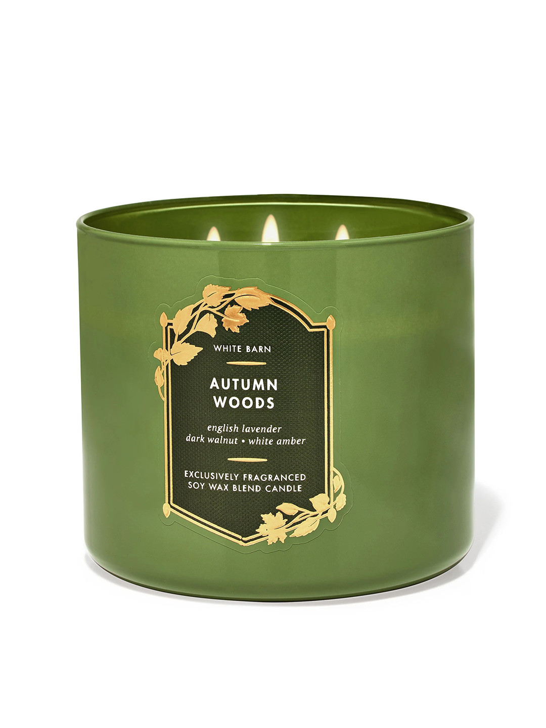 Bath & Body Works Autumn Woods 3 Wick Autumn Woods Solid Geometric Regular Jar Candles