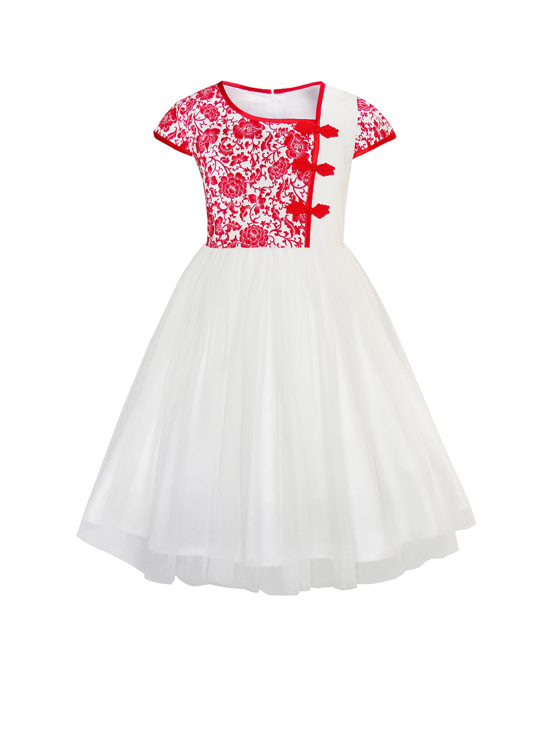 Wow Princess Girls Floral Printed Fit and Flare Maxi Dress