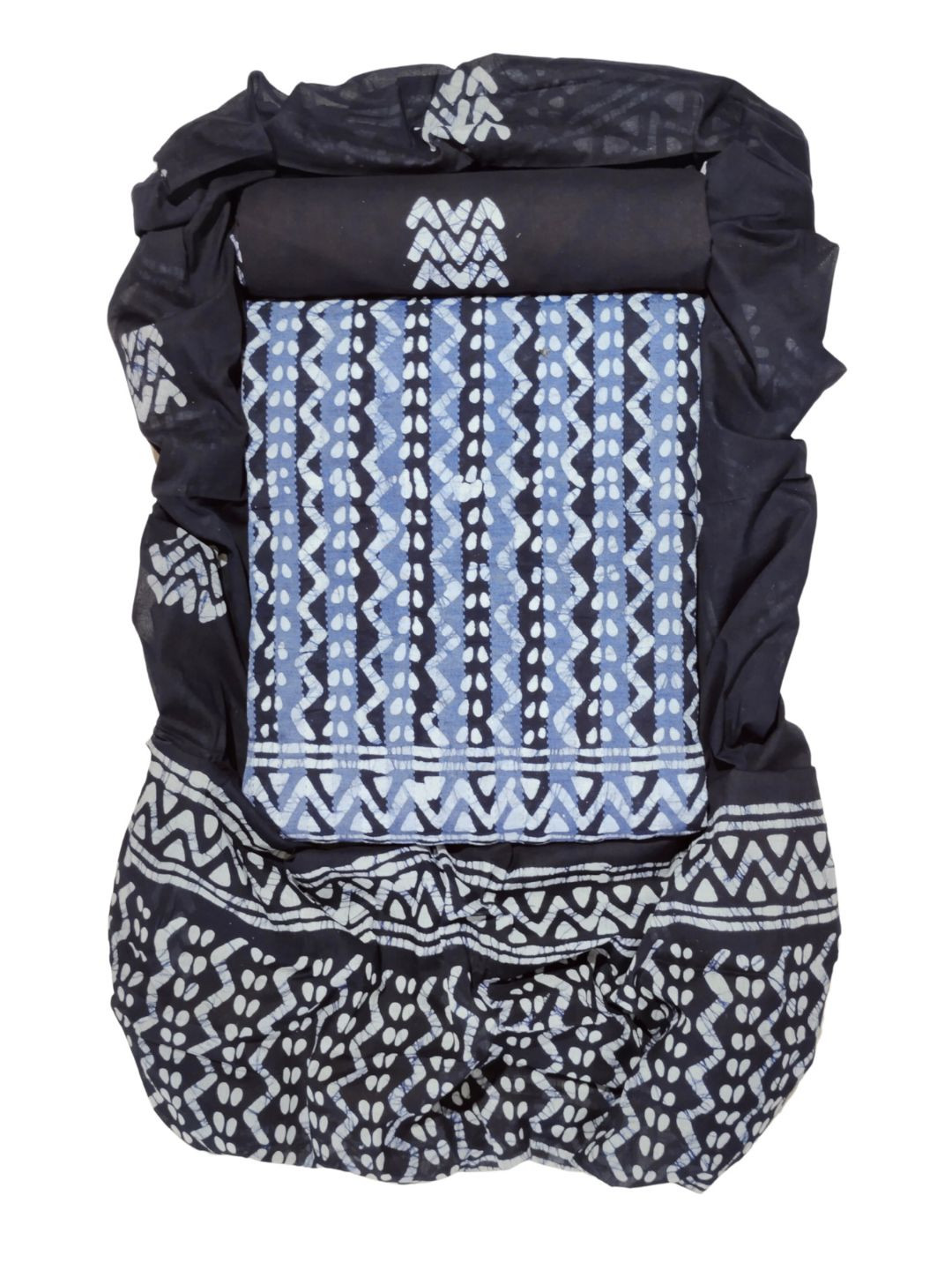 Farooq Dyeing Geometric Batik Printed Pure Cotton Unstitched Dress Material