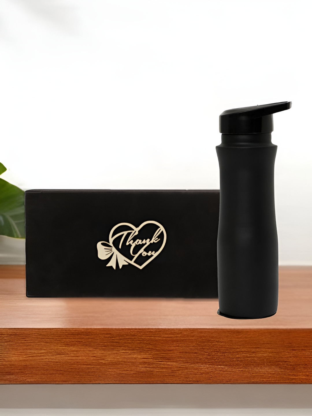 INTERNATIONAL GIFT  Black Pure Copper Water Bottle With Velvet Box & Bag - 950ml