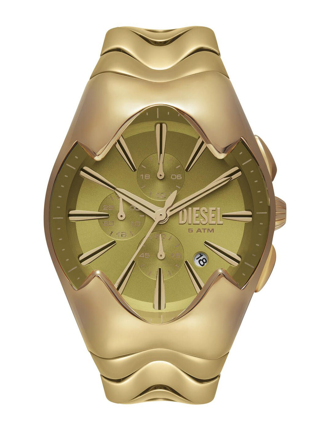 DIESEL Men Patterned Dial & Stainless Steel Bracelet Style Straps Analogue Watch DZ4681