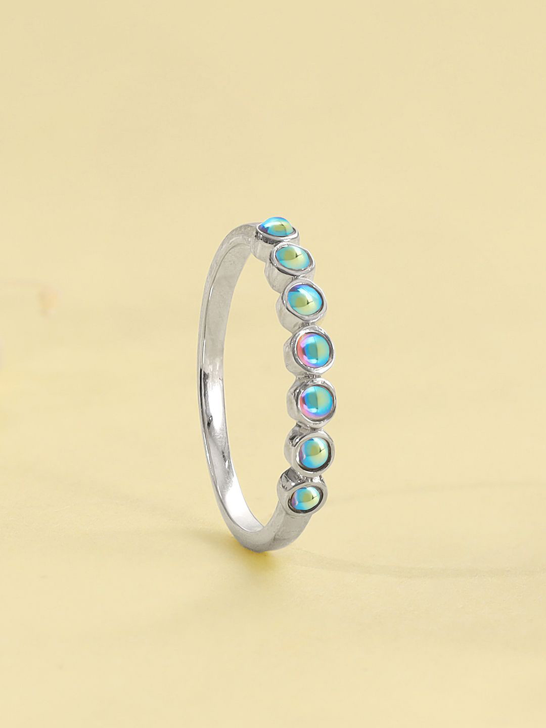 GIVA 925 Sterling Silver All of Me Rhodium-Plated CZ Studded Finger Ring