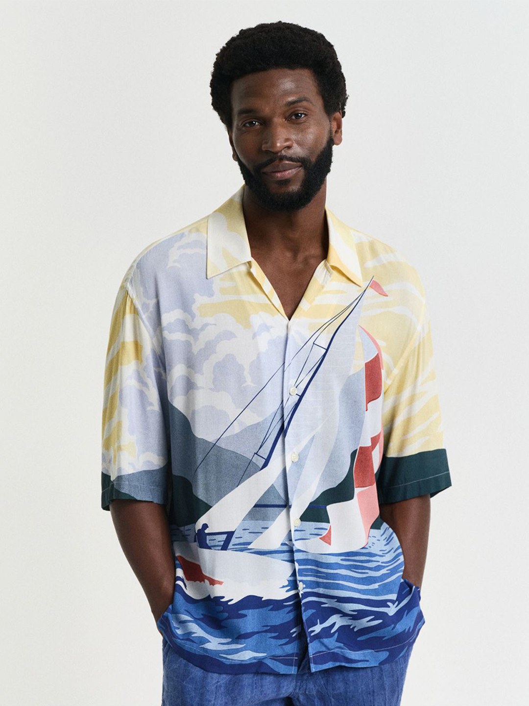 GANT Men Regular Svenery Sailing Graphic Printed Casual Shirt