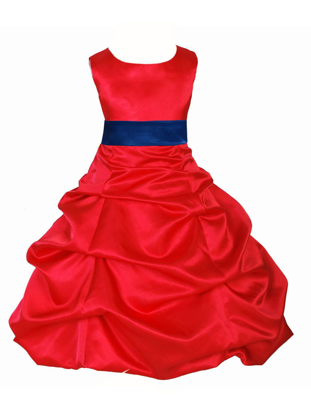 Wow Princess Girls Satin Fit and Flare Dress with Belt