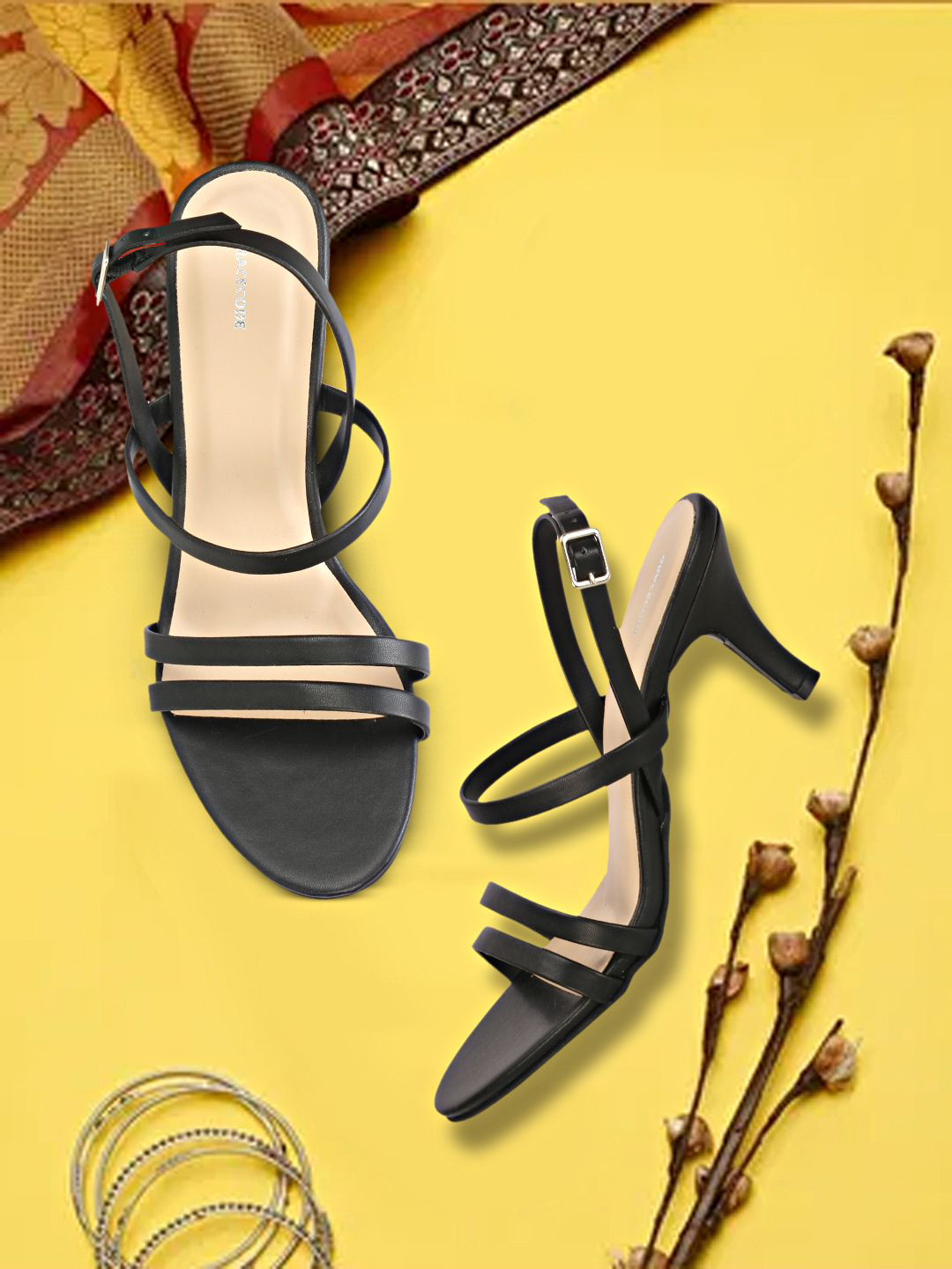 GRACECODE Open Toe Kitten Heel Sandals