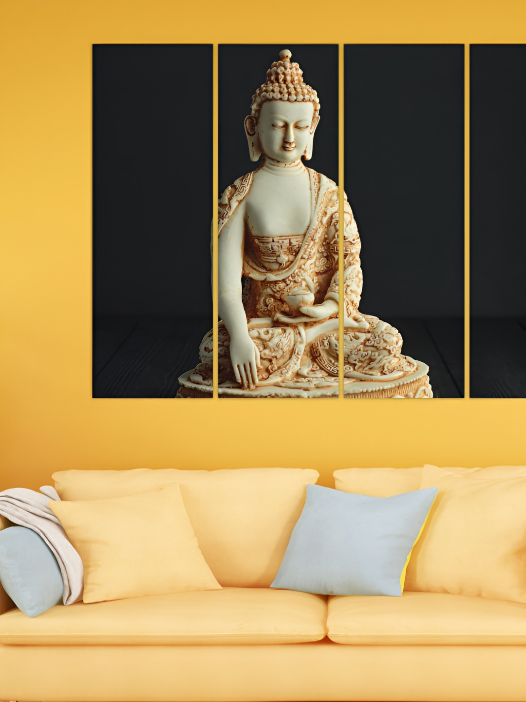 Inephos Gold Toned & Black 4 Piece Vinyl Religious Wall Photographs