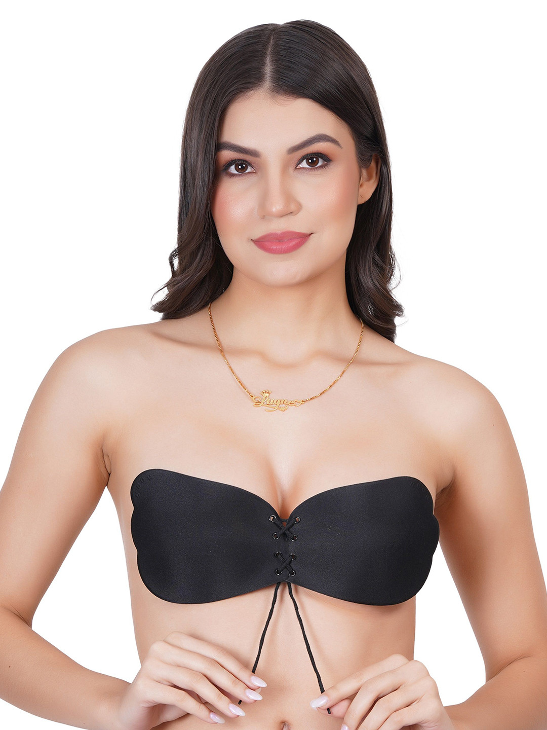 Liigne Women Strapless Self Adhesive Stick On Butterfly Bra With Canter String To Push Up