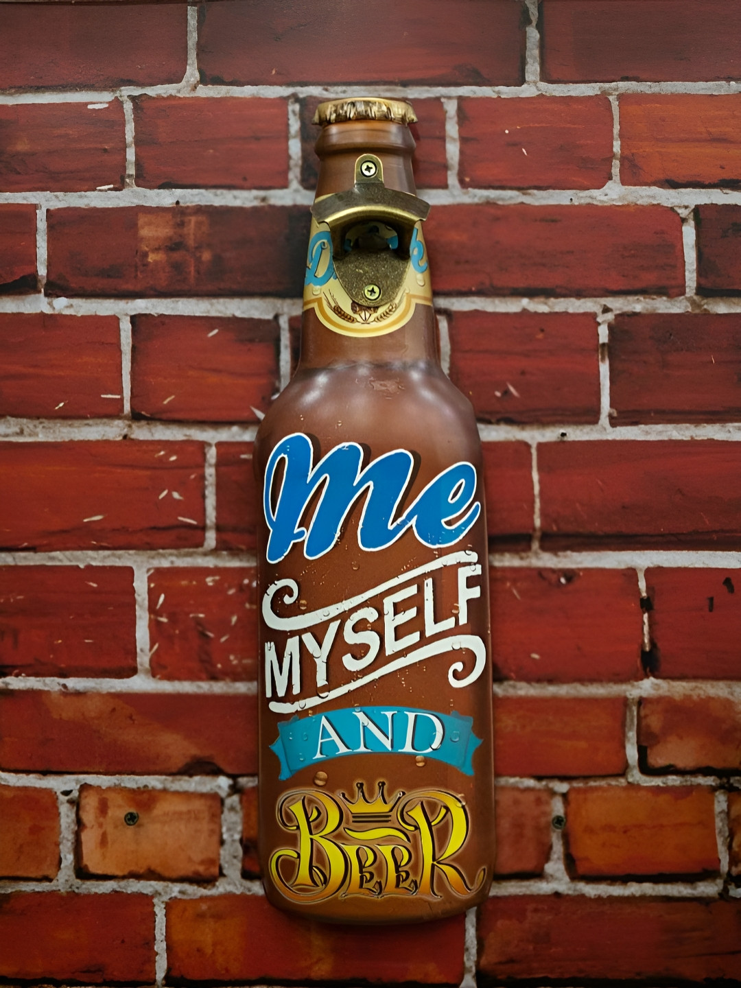 eazy wagon Brown & Blue Me Myself And Beer Printed Bottle Opener