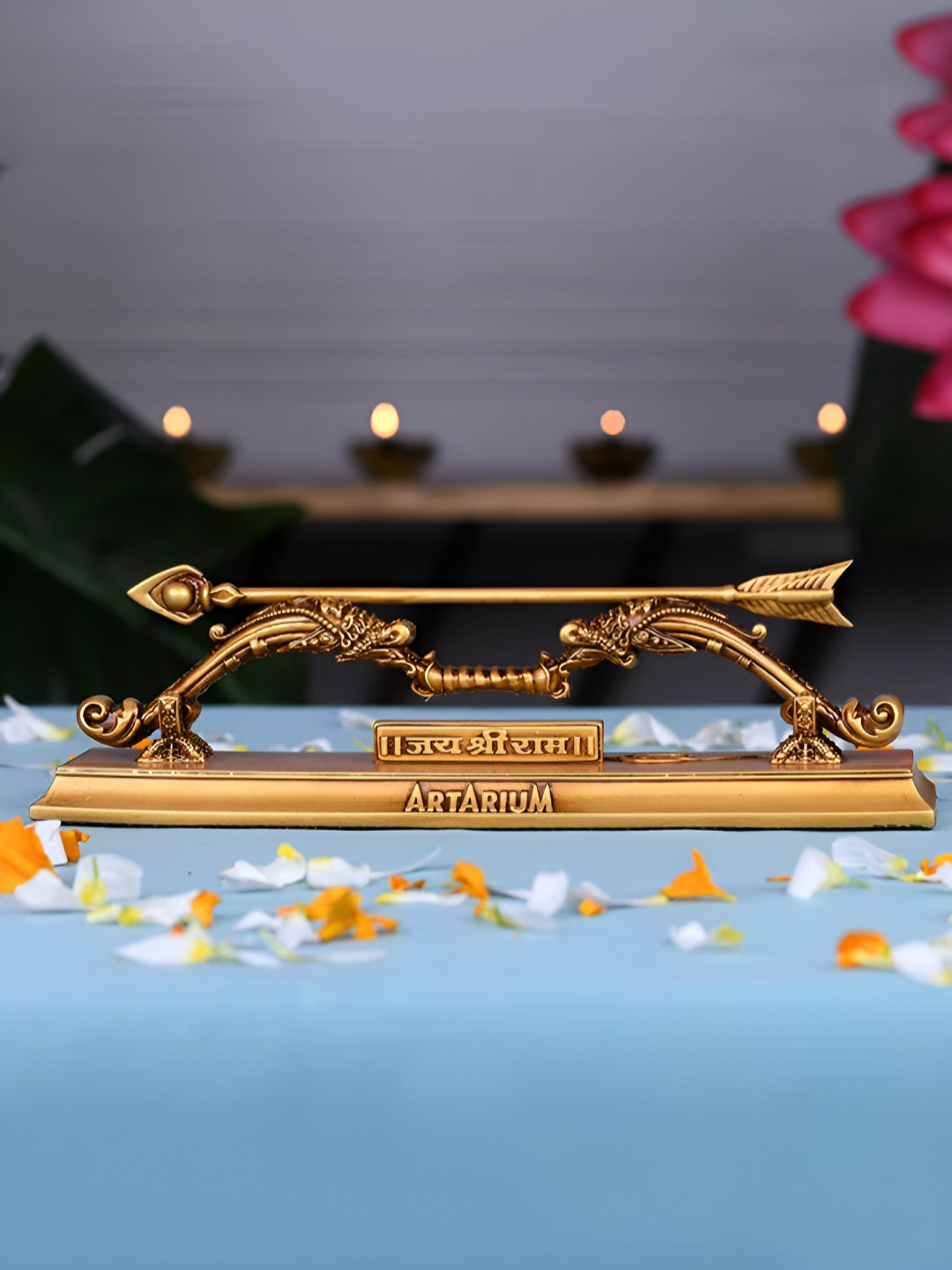 Artarium LLP Ram Dhanush Brown Resin Natural Living Room Small Showpiece - 1.2 Inches
