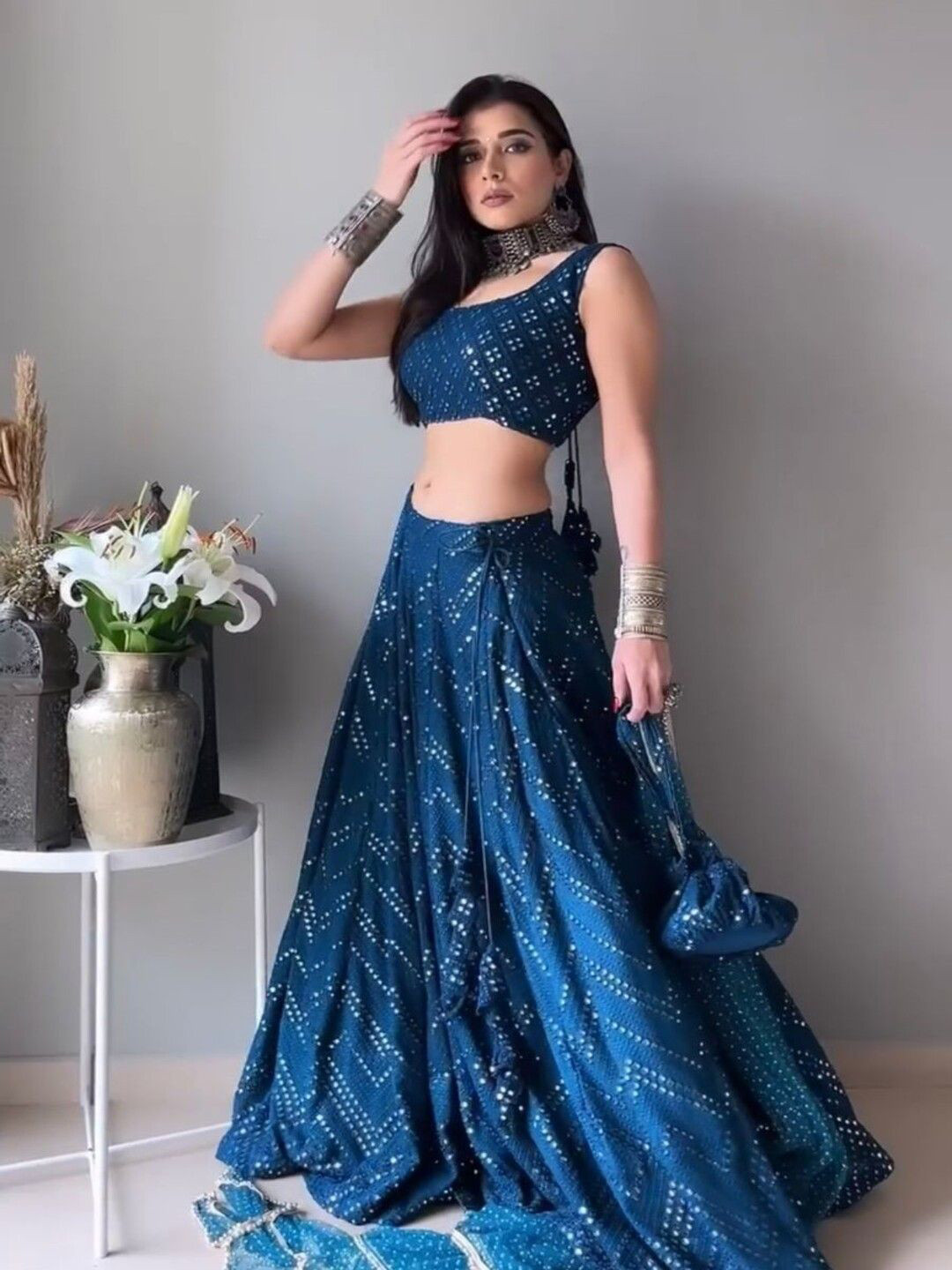 ZAALIMA FASHION Embroidered Satin Semi-Stitched Lehenga With Unstitched Blouse & Dupatta