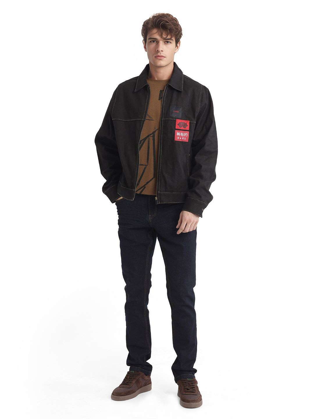 RARE RABBIT Men Yukto Primary Navy Comfort Slim Fit Stretchable Jeans