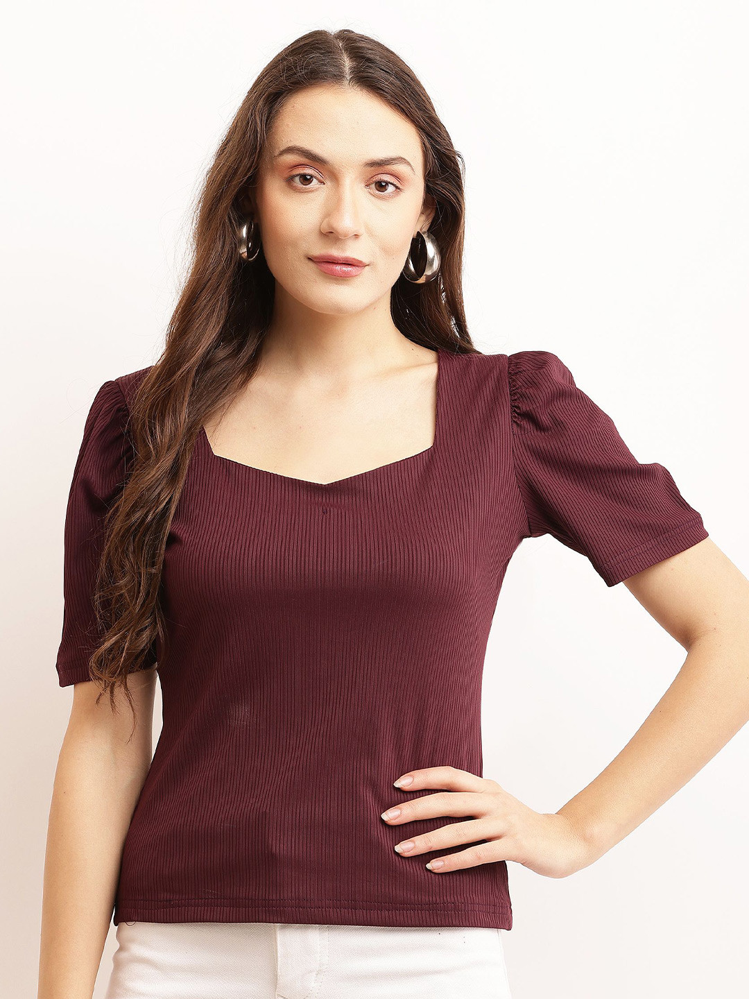 Sash Women Sweetheart Neck Top