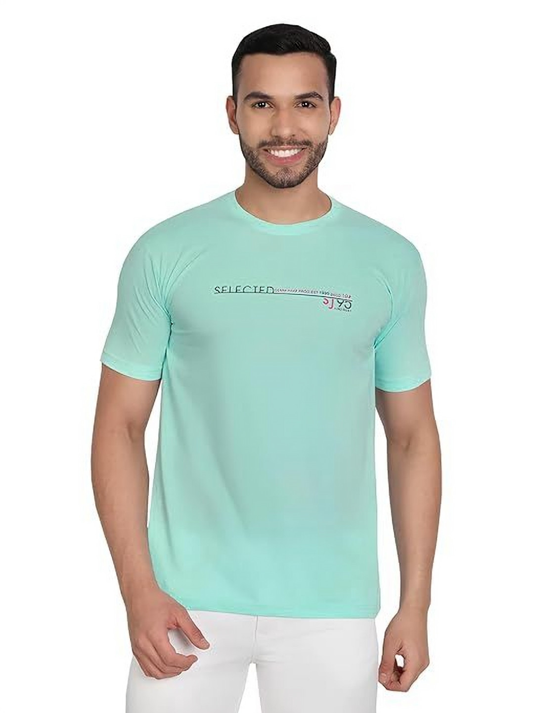 BAESD Men Typography Printed Round Neck Cotton Slim Fit T-shirt