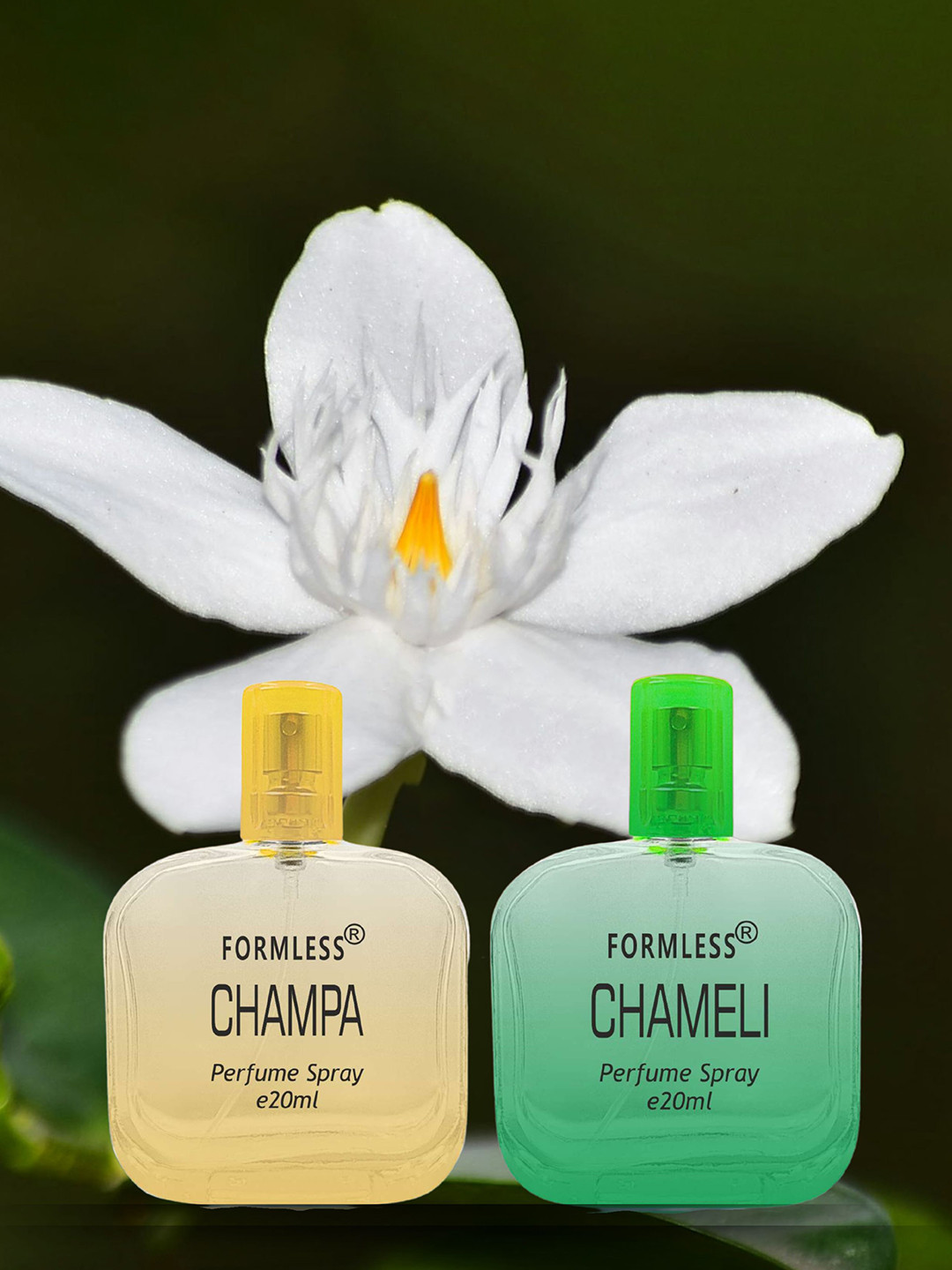 Formless Fragrance Set Of 2 Champa & Chameli Long Lasting Luxury Perfume- 20 ml Each