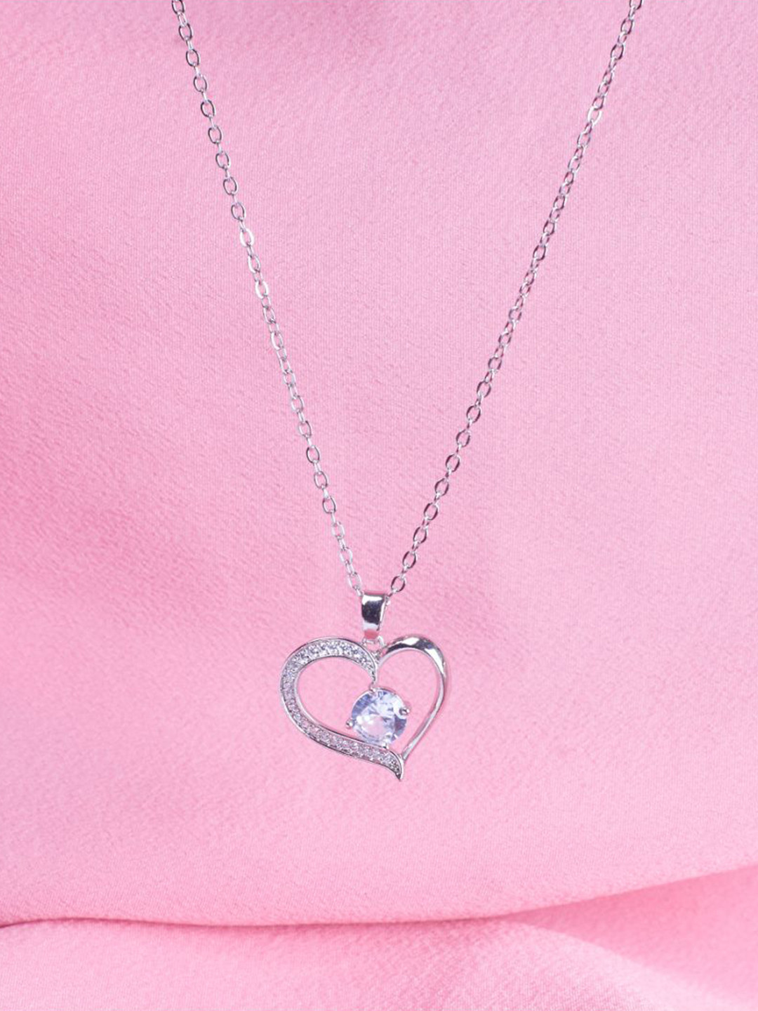 SALTY Sophisticated Stone Heart Neck Chain For Women & Girls