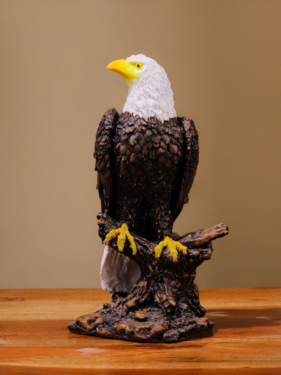 Artarium LLP Mighty Eagle Brown Resin Matte Living Room Medium Showpiece - 8.7 Inches