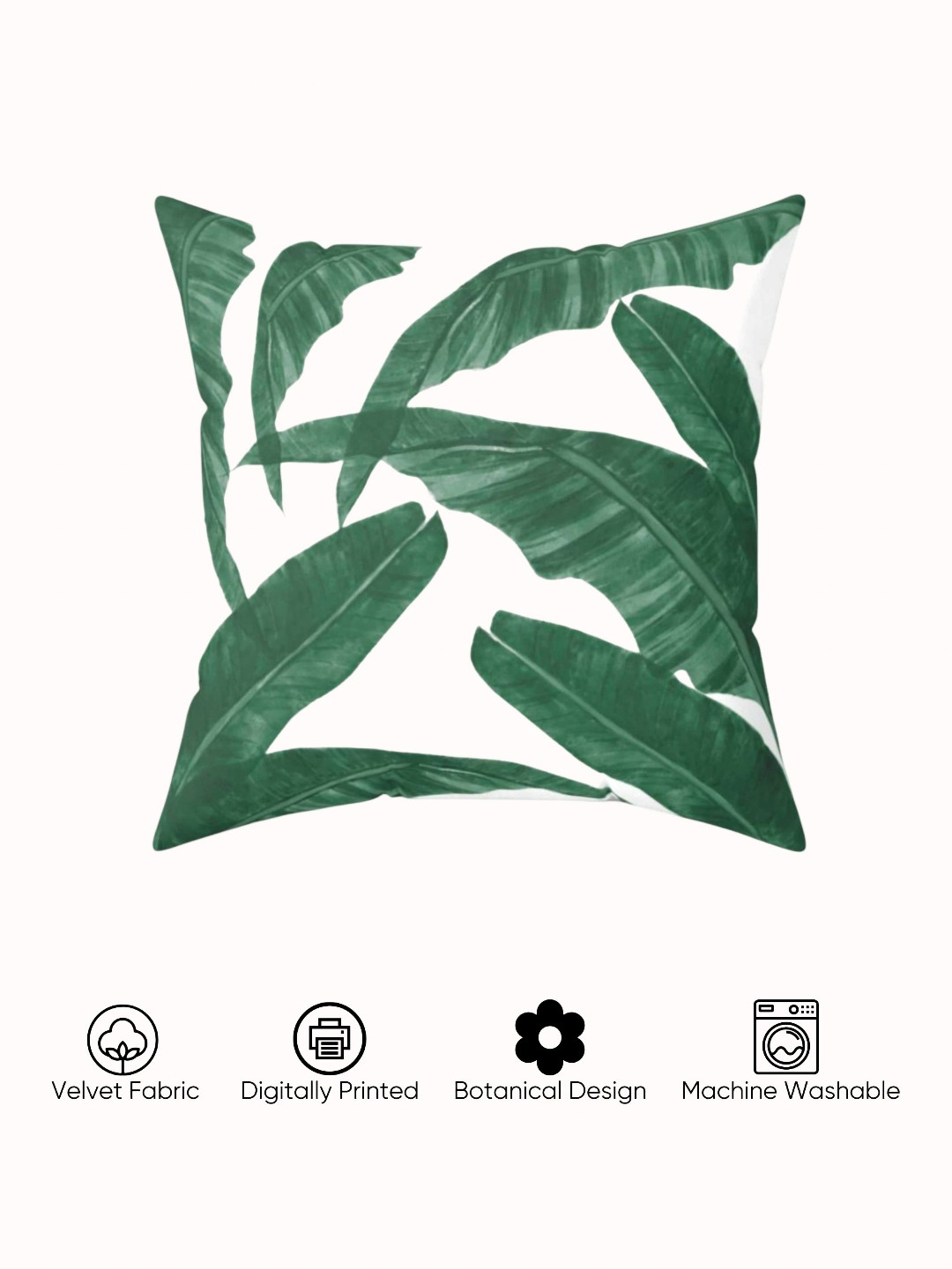 LUSHLYF Our Lady Beetle Leaf Velvet Washable 2 Pcs Square Cushion Covers - 15.7 x 15.7 In