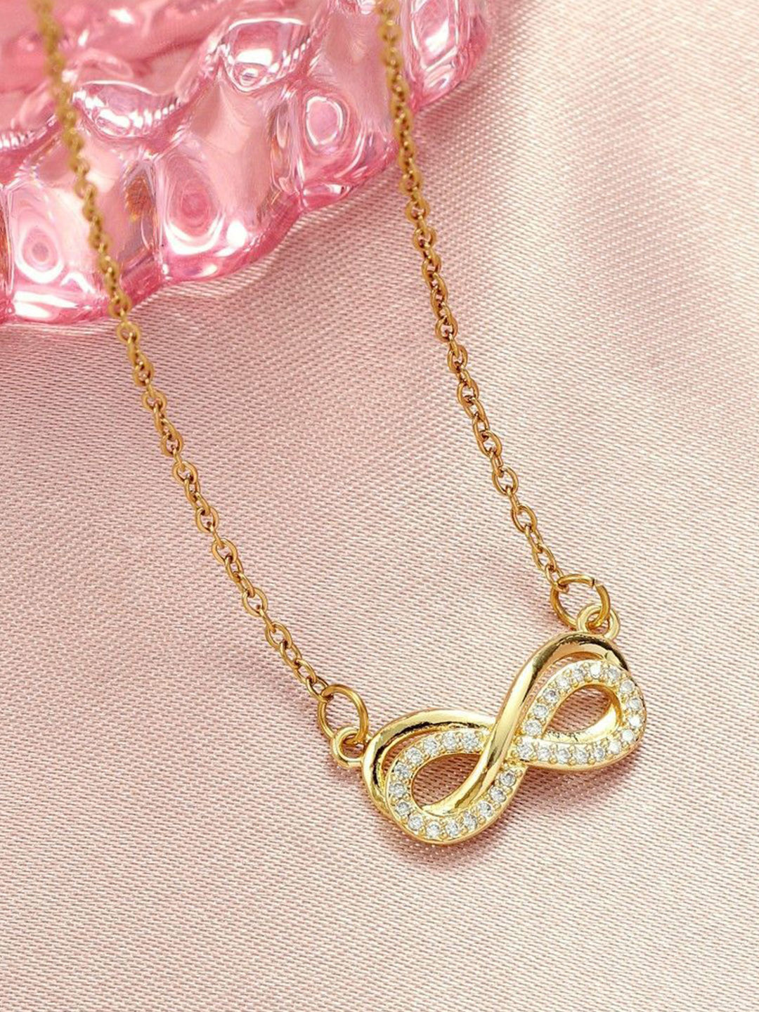 SALTY Endless Infinity Copper Artificial Stone Studded Chain