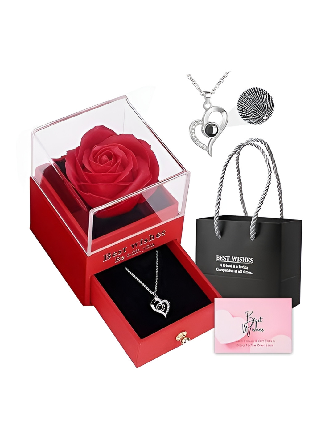 Ascension Silver-Toned Stone Studded Pendant With Gift Box