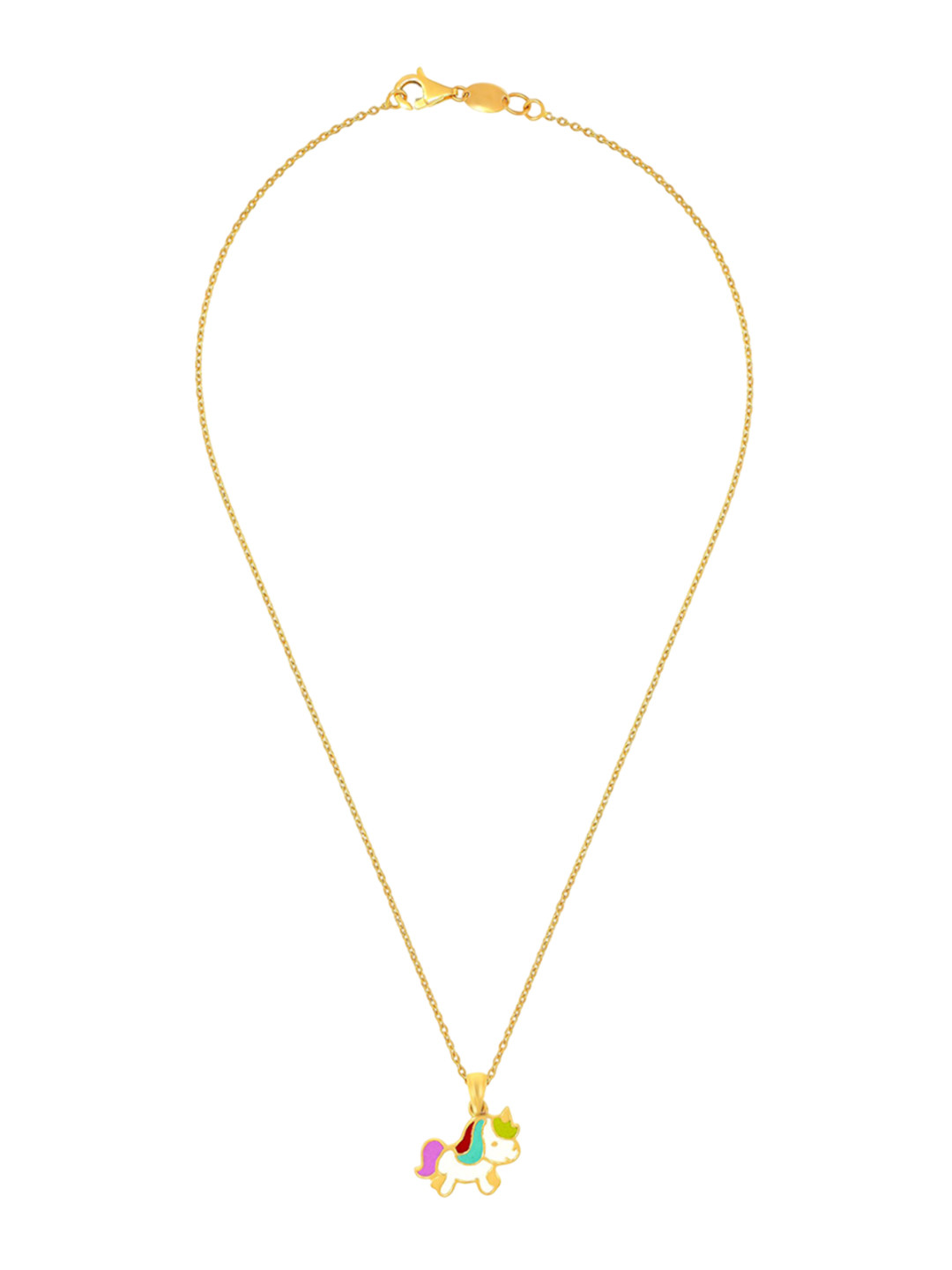 BHIMA 22K BIS Hallmark 916 Purity Yellow Gold Unicorn Kids Necklace