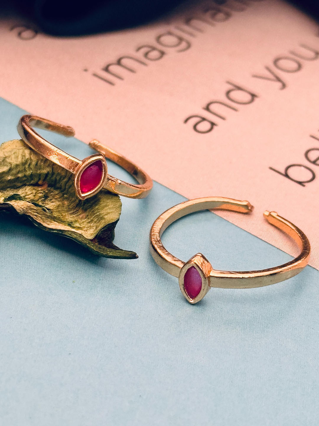 Anouk Gold-Plated Artificial Stones Toe Rings