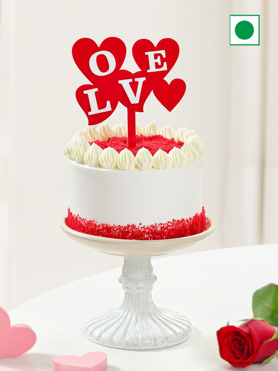 IGP Red Velvet Flavor Eggless Round Shaped Cake-500gms